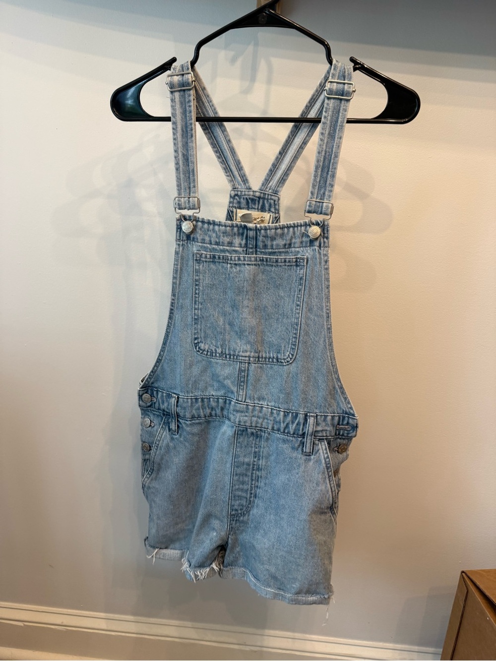 Madewell Light Wash Denim Short Overalls